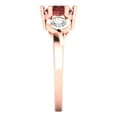 thumbnail image 3 of Clara Pucci 14K Rose Gold 1.72ct Garnet Three-Stone Ring for Women, 3 of 8