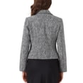 thumbnail image 3 of CHAQUETAS BLAZER DE TWEED INSPIRADORAS CHIC PARA MUJER CON SOLAPA ABIERTA Y MANGAS LARGAS EN NEGRO, 3 of 5