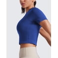 thumbnail image 4 of CRZ YOGA Seamless Crop Workout Tops for Women Athletic Running Gym Yoga Short Sleeve Shirts Basic, 4 of 4