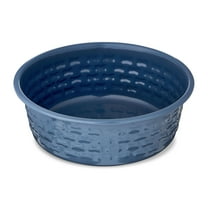 Vibrant Life Medium Stainless Steel Embossed Dog Bowl, Blue Bones