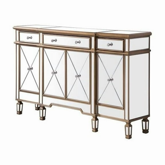 Elegant Decor  Mirrored Credenza - Silver