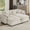 Beige, variant on YWEN 80" Double Chaise Lounge Chair Indoor, Oversized Modular Sectional Sofa with Ottoman, Comfy Cloud Loveseat Couch, Deep Seat Corduroy Sleeper Sofa Bed for Living Room, Bedroom