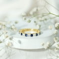 thumbnail image 4 of Rosec Jewels Full Eternity Ring with Lab Created Blue Sapphire and Moissanite for Women (AAAA Grade Sapphire) - Ready to Gift, 18K Yellow Gold, US 7.50, 4 of 9