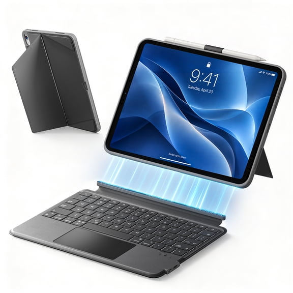 MoKo Case iPad (A16) 11th/10th Generation Case with Keyboard, Magnetic Detachable Keyboard Case Cover with Touchpad & Pencil Holder for iPad 11th Gen 11 inch 2025 & 10th Gen 10.9 inch