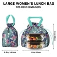 thumbnail image 5 of Pioneer Flower Floral Print Pattern Drawstring Lunch Bag Women - Drawstring Lunch Bag Insulated for Work Office - Stain-Resistant Large Lunchbags for Women with Multi-Pockets, 5 of 6