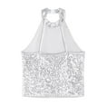 thumbnail image 6 of Hansber Girls Sparkling Halter Neck Jazz Dance Ballet Crop Top Sleeveless Tees for Cheerleading Silver 8, 6 of 7