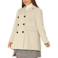 thumbnail image 5 of MODA NOVA Juniors Plus Size Winter Warm Double Breasted Mid-Length Coat, 5 of 7