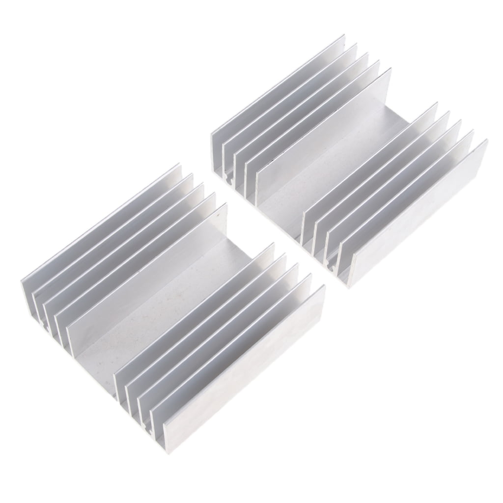 Pack of 2 Aluminum Chipset Heatsink Heat Diffuse Dissipation Cooling Fin 69x69x27mm Silver Tone