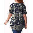 thumbnail image 4 of McVanedy Women's Pleated Flare Top V Neck Button Plus Size Short Sleeve Top M-4XL, 4 of 7