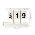 thumbnail image 2 of Calendario Perpetuo de Madera Vintage, Calendario de Páginas Giratorias para Mostrar el Mes y la Fecha para Escritorio Estilo 1, Blanco, 2 of 6