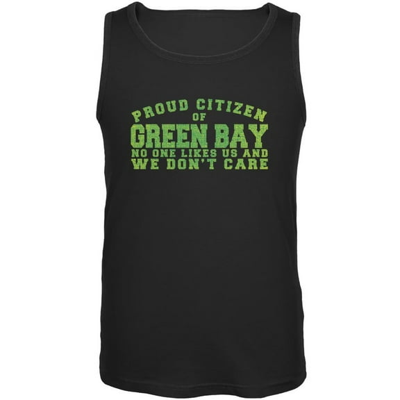 Proud No One Likes Green Bay Black Adult Tank Top - Medium