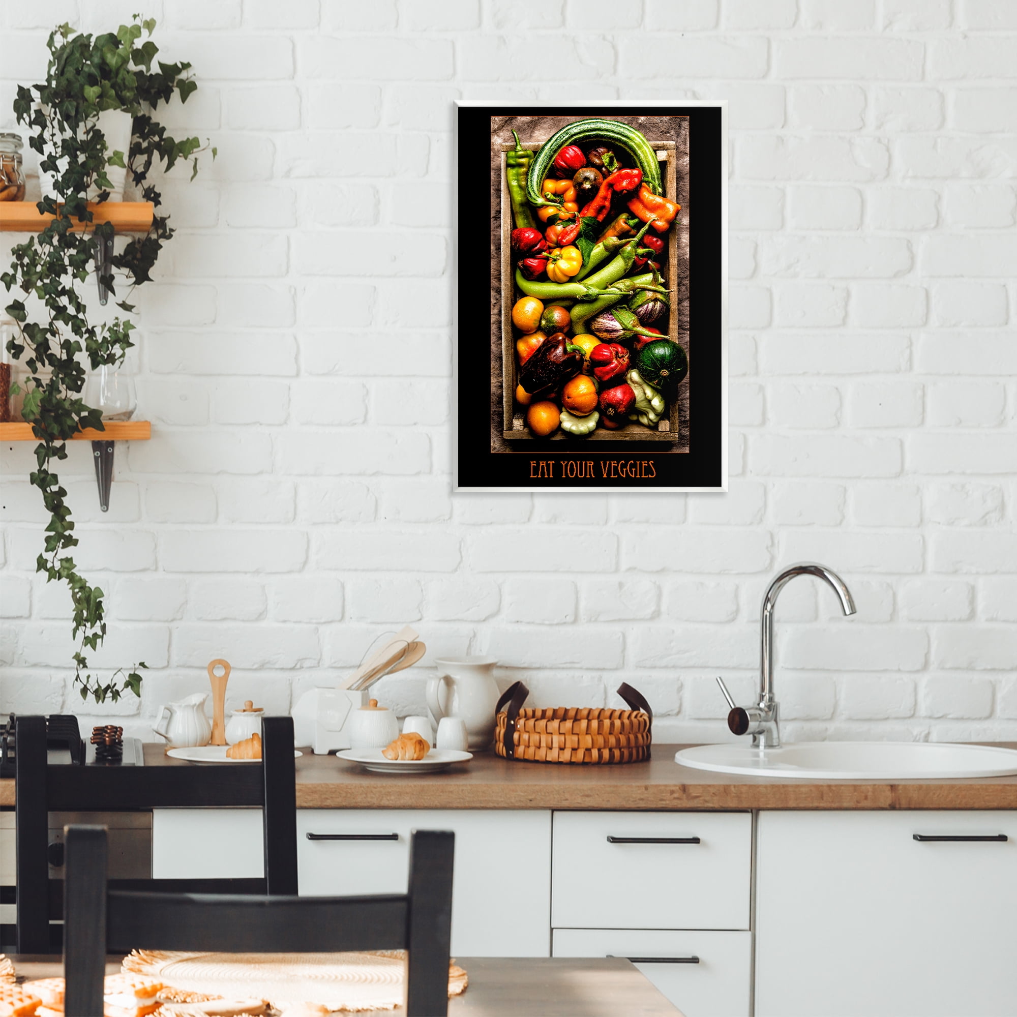 Stupell Industries Eat Your Veggies Vibrant Harvest Wall Plaque Art, design by Carl Kravats