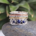 thumbnail image 2 of Plus Size Rings for Women Meditation Lazuli Vintage Ornament Imitation Lazuli Lapiss Lapiss Gift Openwork Bohemian Ring Ring Rings Jewelry for Women Vintage (Multicolor, 10), 2 of 3