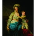 thumbnail image 3 of Johann Baptist von Lampi the Elder 12x14 Black Modern Framed Museum Art Print Titled - Portrait of Teresa Potocka Nee Ossolińska with Uncle Alfred, 3 of 5