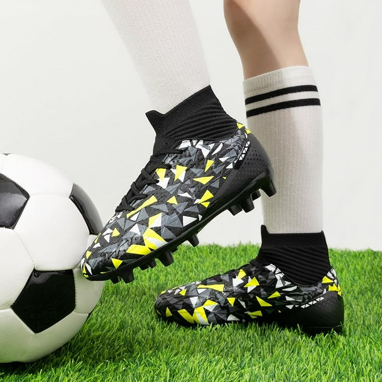 DREAM PAIRS Boys Football Cleats Youth High Top Firm Ground Soccer Shoes for Little Big Kids
