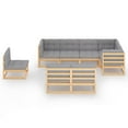 thumbnail image 3 of vidaXL 8 Piece Patio Lounge Set with Cushions Solid Pinewood, 3 of 8