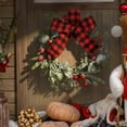 thumbnail image 6 of 4 Pack 9" Mini Christmas Wreath Mini Cabinet Wreaths for Kitchen Christmas Red Berry with Red and Black Plaid Bow Farmhouse Wreath for Holiday Xmas Party Decorations(Buffalo Plaid Bow), 6 of 9