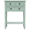 thumbnail image 2 of 23.7'' Accent Narrow Console Table with 3 Storage Drawers & Bottom Shelf, Modern Slim Sofa Table with Solid Wood Frame, Rectangular Porch Table for Living Room, Entryway, Small Space, Retro Blue, 2 of 8