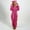 517_Hot Pink, variant on Texiao Chritsmas Women's Artificial Wool Long Sleeve Pajamas Casual Solid Color Zipper Loose Hooded Jumpsuit Pajamas Casual Winter Warm Rompe Cute Ears Sleepwear