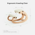 thumbnail image 4 of EYYTHUNG Ergonomic Kneeling Chair, Adjustable Wooden Kneeling Seat Rocker Stool, Beige, 4 of 6