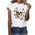 thumbnail image 2 of Fashion Saving LiMoi Womens Clothing Under 10 Dollars Short Sleeve Teen Tops Tshirts Shirts for Women Black Floral Shirts Tops for Women New Arrivals, 2 of 7