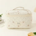 thumbnail image 5 of EWASWON 3 Pcs Cotton Quilted Makeup Bag Set Floral Cotton Cosmetic Bag Toiletry Travel Organizer Bag For Women Girls, 5 of 9