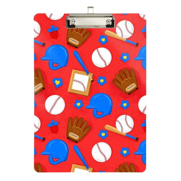 ALAZA Plastic Clipboard A4 Letter Size Decorative Clipboards for Students Women Men 9" x 12.5" Baseballs
