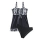 thumbnail image 1 of Traje de Baño de Ruffle de las Mujeres con Diseño Hueco de Bloqueo de Colores, Traje de Baño sin Espalda de Pieza Conservadora para la Playa, 1 of 7