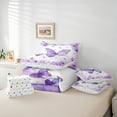 thumbnail image 6 of jejeloiu Chic Butterflies 7-Piece Twin Bedding Sets,Rustic Flower Floral Bedding Comforter Set,Purple White Sheet Sets For Kids,Luxury Bedroom Decor Reversible, 6 of 8