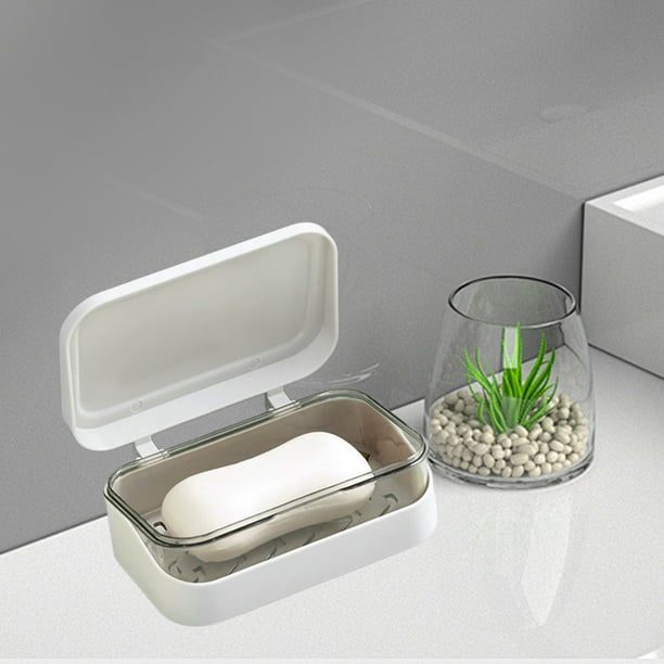 Jabonera con Tapa y Drenaje, Diseño Europeo, para Baño, Directa de Fábrica