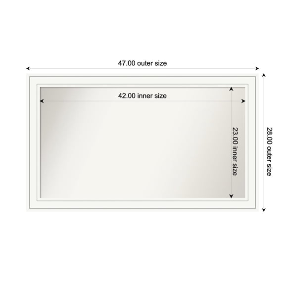 Amanti Art Custom Framed Wall and Bathroom Mirror (28 x 47 in.), Craftsman White Frame