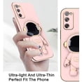 thumbnail image 3 of Compatible with Samsung S20 FE 5G Case Silicone TPU Plating, Samsung Galaxy S20 FE 5G Cases Cute Astronaut Pattern Phone Case with Stand (Pink), 3 of 13