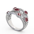 thumbnail image 2 of 2.00 Ct Round Shaped Real Diamond Ruby Gemstone Stunning Eternity Band for Wedding 14K White Gold Size 4, 2 of 7