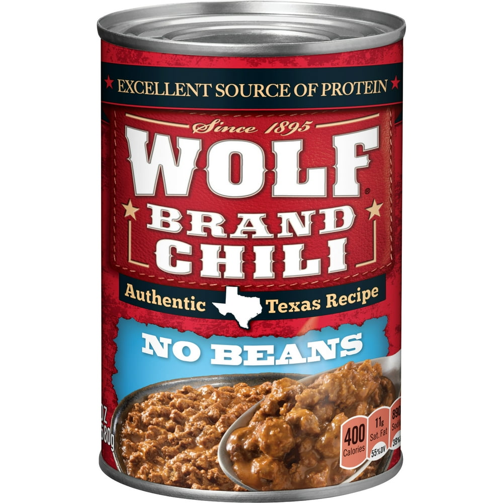 WOLF BRAND Chili No Beans, Chili Without Beans, 24 oz.