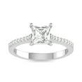 thumbnail image 2 of 2.20 Ct Brilliant Cut Princess Natural Moissanite Engagement Rings for Ladies Fine 18K White Gold, 2 of 9