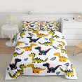 thumbnail image 2 of Manfei Kids Children Cartoon Dinosaur Bedding Comforter Set 2pcs,Kawaii Animal Dino Twin Comforter Sets Microfiber,Cute Jungle Wildlife Breathable Bedding Set,Breathable Home Decor,Reversible, 2 of 8