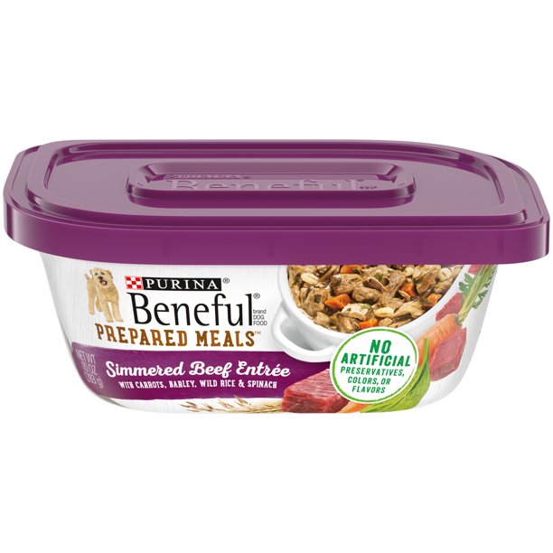 Purina Beneful Prepared Meals Wet Dog Food Simmered Beef Entree, 10 oz