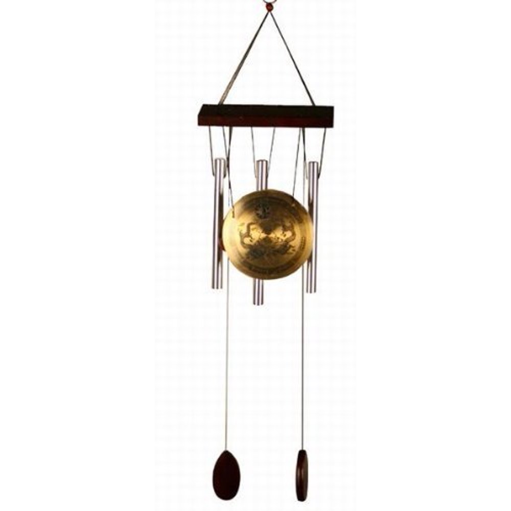 Medium Brass Zen Art Feng Shui Gong Wind Chime