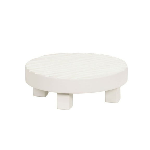 Cal Mil White Wood Round Riser, 12 inch Dia. x 4 inch Height