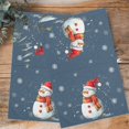 thumbnail image 4 of Blue Grey Snowman Christmas 1 Pack Kitchen Towel, Water Absorbent Dish Towel, Xmas Snowflake Watercolor Decorative Hand Towels - Quick Drying Cloth for Cooking Baking, 18x28 Inch, 4 of 8