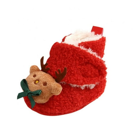 

Christmas Baby Slippers Girls Boys Booties Warm Baby Footwear Pre-walkers