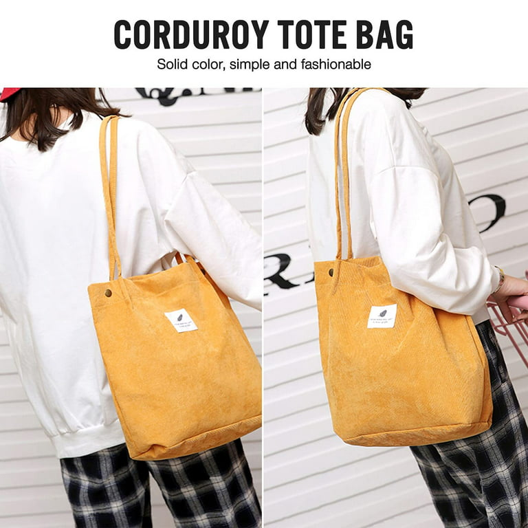 Women Korean Style Corduroy Shoulder Shopping Bag Tote Bags Purse Casual  Handbag 
