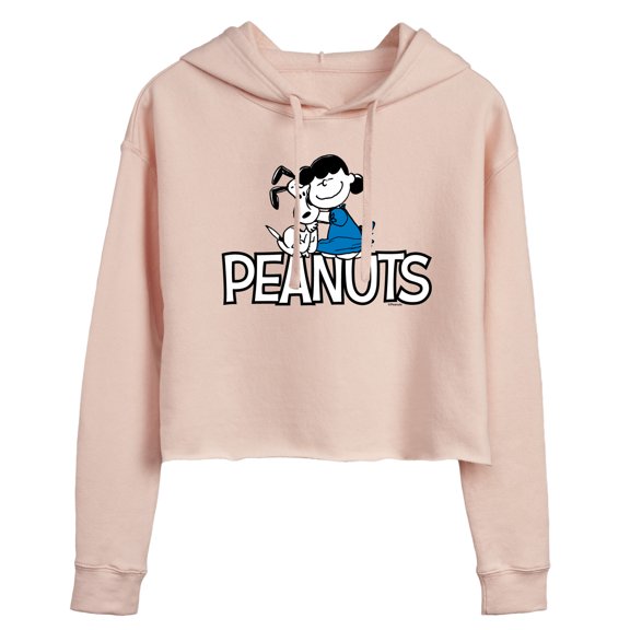 Peanuts - Snoopy And Lucy Women's Cropped Graphic Hoodie