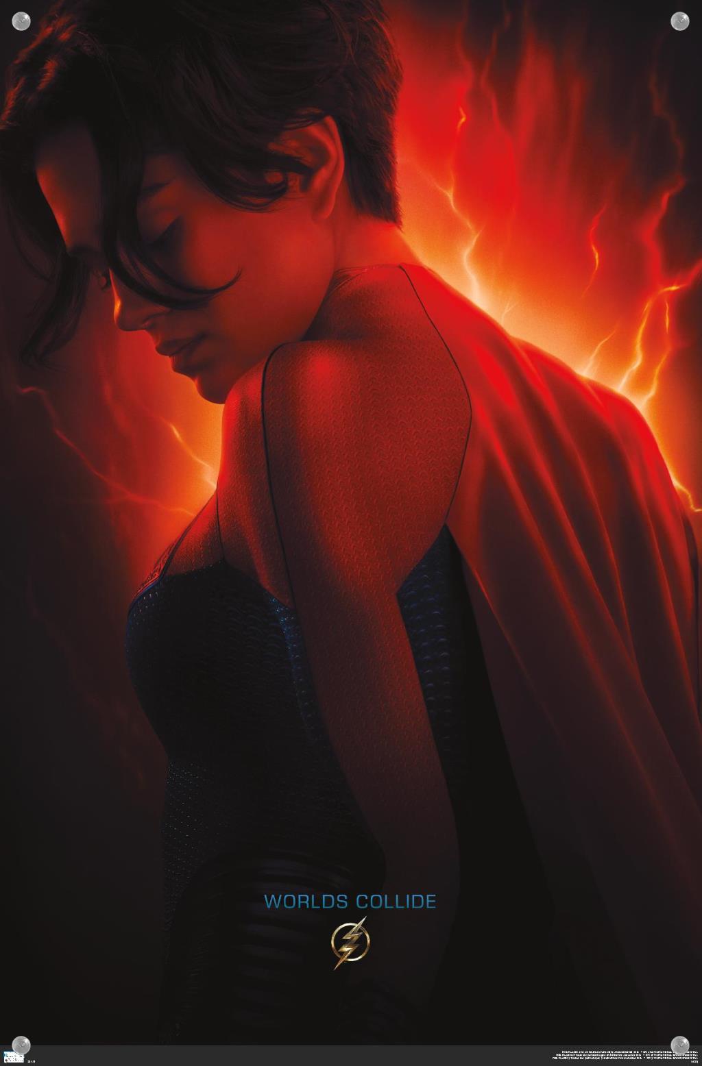 DC Comics Movie The Flash - Supergirl One Sheet Wall Poster with Push Pins, 14.725" x 22.375"