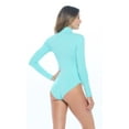 thumbnail image 4 of ACTIVE UNIFORMS Long Sleeve Turtle Neck Body Suit-Breathable Cotton Stretch Leotard (Aqua Blue, 3X-Large), 4 of 6