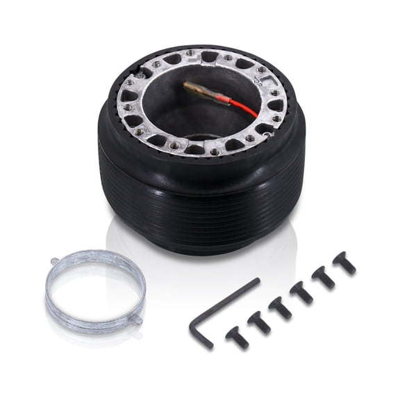 For 1992-1996 Honda Prelude / 1990-1993 Honda Accord 6-Hole Bolt Steering Wheel Hub Adapter Removable Quick Release Connector Kit (Black) - JDM CB7 BB1 BB2 BB3 BB4