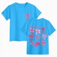 thumbnail image 3 of KPOPLK Toddler Girls Graphic T Shirts Cotton Cute Spring Summer Short Sleeve Tees Soft Breathable Tops 2-12T Size 13-14 Years,Sky Blue, 3 of 6