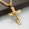 thumbnail image 4 of QQTDFG Fashion Women Men Cross Crucifix Jesus 6mm Stainless Steel Byzantine Necklace-Gold-24inch or 61cm, 4 of 4