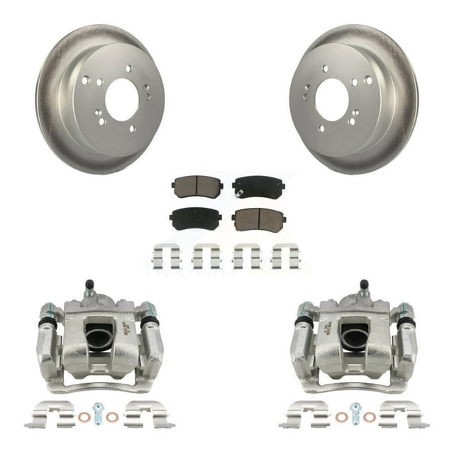 Transit Auto Rear Disc Brake Caliper Coated Rotors and Ceramic Pads Kit for Car 2016 Kia Sportage AWD From 12 10 15 KCG-100209C