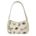 thumbnail image 1 of Vintage mujer mariposa impresión PU axila Bolso Casual bolsos (blanco), 1 of 6